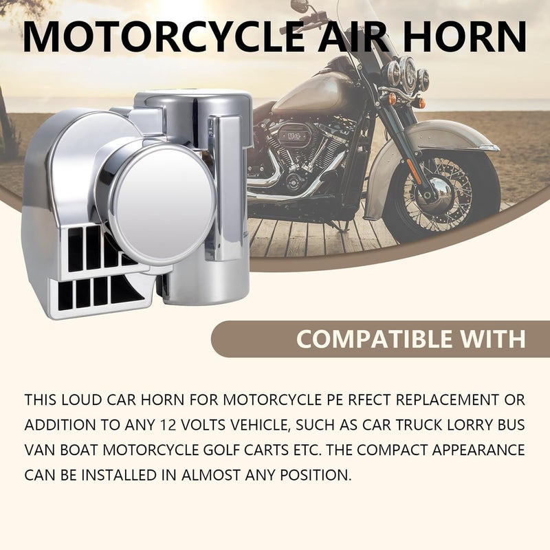 AOLIHAN 12V Snail Air Horn Train Horn for Motorcycle,Super Loud Air Horn Kit with Truck and Car, Motorbike Compatible - 150DB Train Sound for Boats & Pickups - Image 2